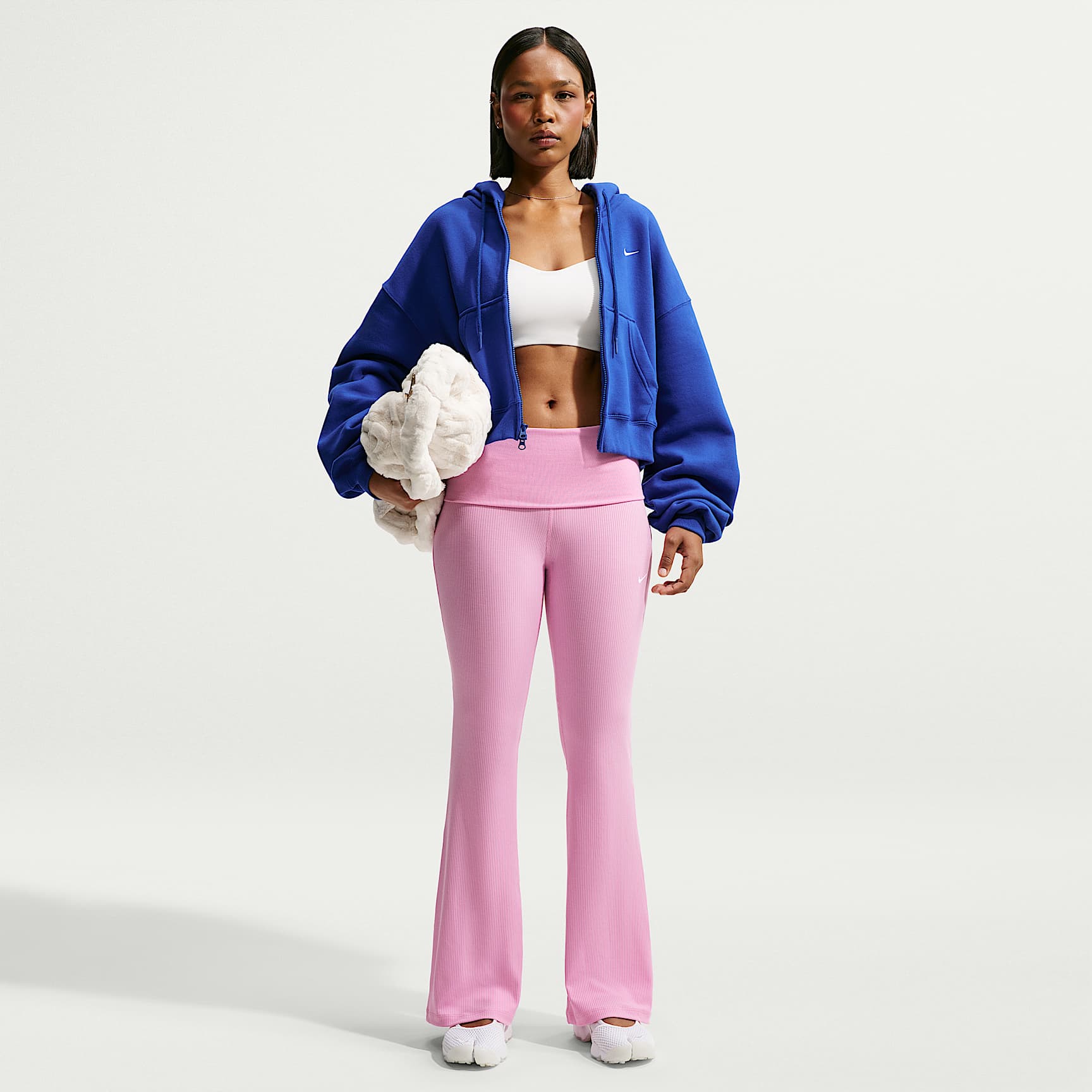 Donna knit tops check mini pants セット Nike Sportswear Chill Knit Women's Mid-Rise Tight Ribbed Pants